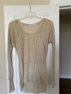 Athleta Lightweight Long Sleeve Scoop Neck Top - Beige